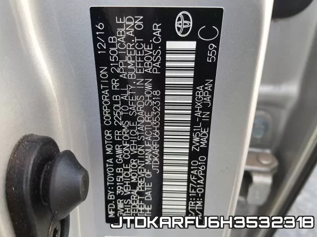 JTDKARFU6H3532318 фото 2