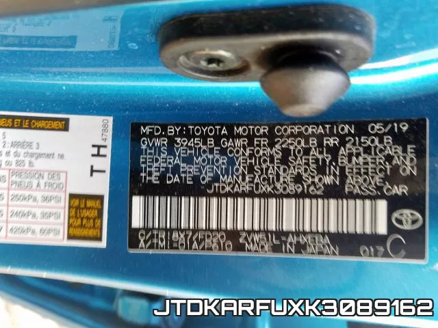 JTDKARFUXK3089162 фото 2