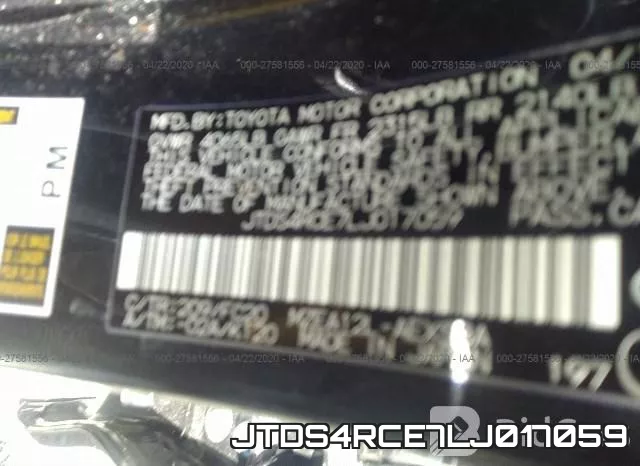 JTDS4RCE7LJ017059 фото 10