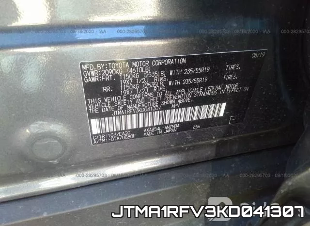 JTMA1RFV3KD041307 фото 10