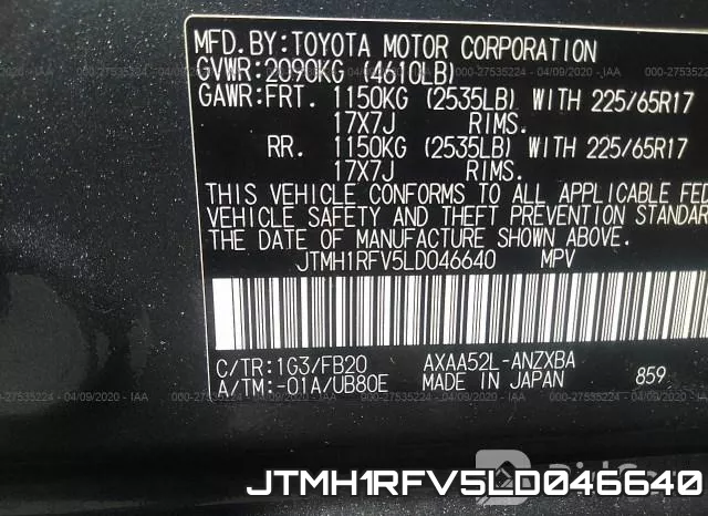 JTMH1RFV5LD046640 фото 10