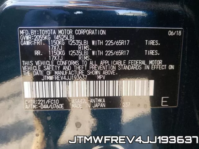 JTMWFREV4JJ193637 фото 2
