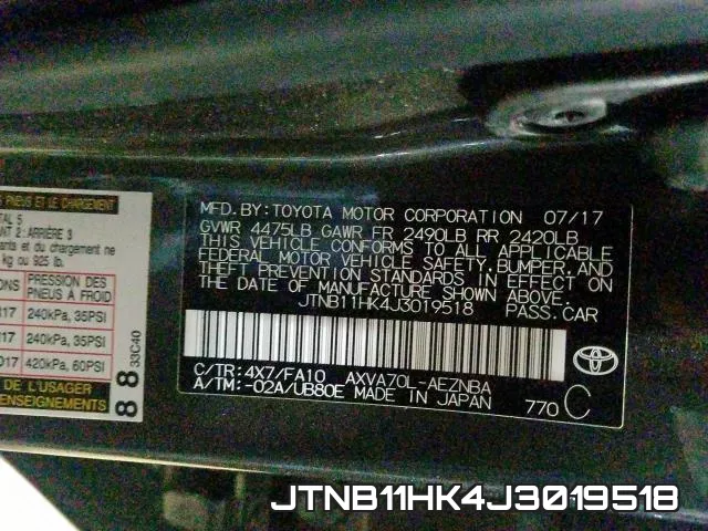 JTNB11HK4J3019518 фото 2