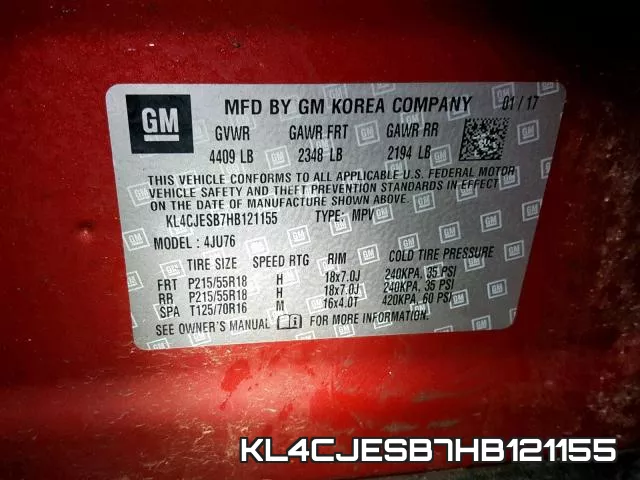 KL4CJESB7HB121155 фото 2