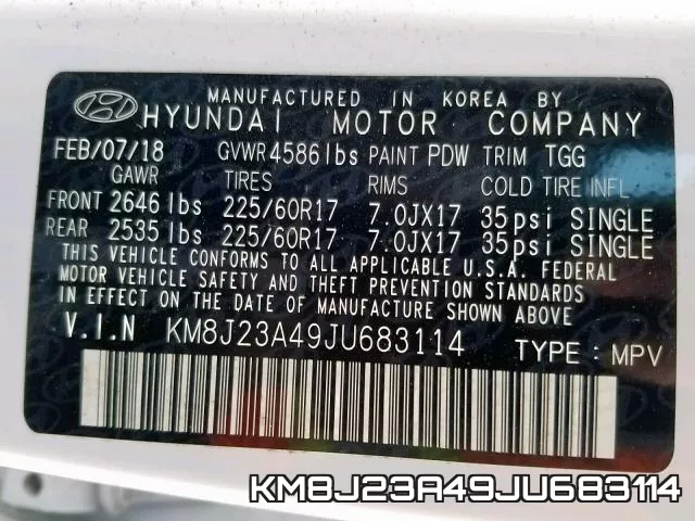 KM8J23A49JU683114 фото 2