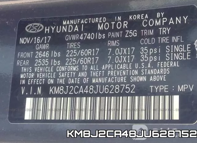 KM8J2CA48JU628752 фото 10