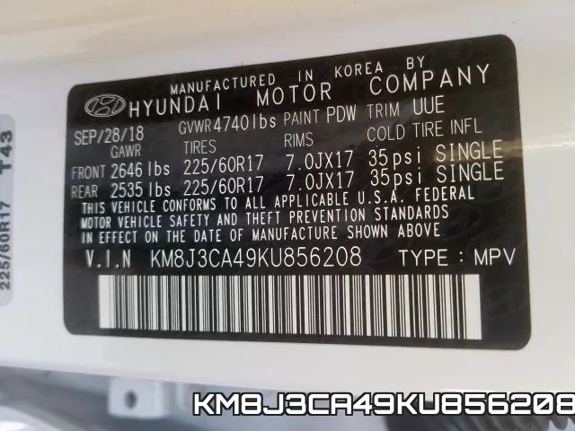 KM8J3CA49KU856208 фото 2