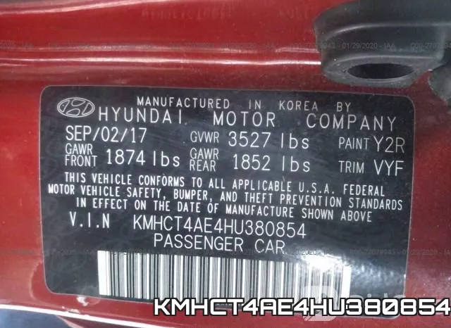 KMHCT4AE4HU380854 фото 10