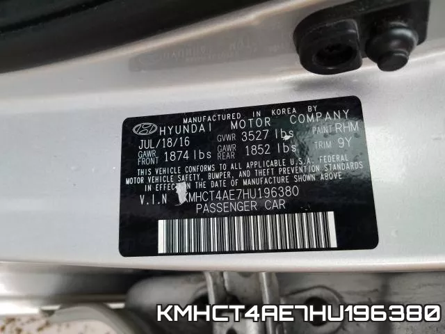 KMHCT4AE7HU196380 фото 2