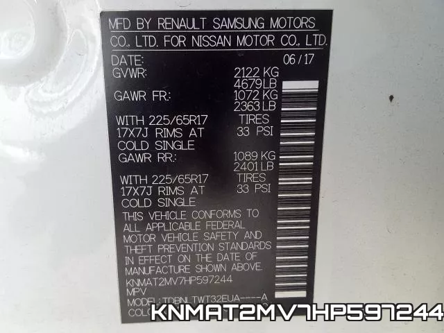 KNMAT2MV7HP597244 фото 2