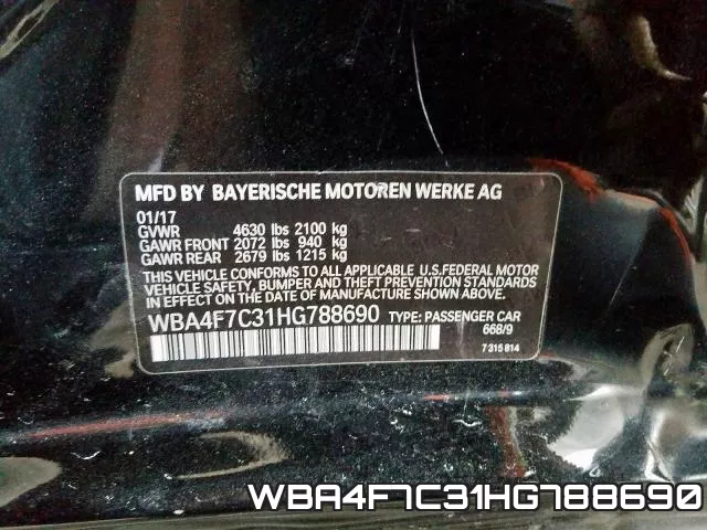 WBA4F7C31HG788690 фото 2