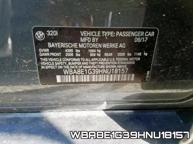 WBA8E1G39HNU18157 фото 2