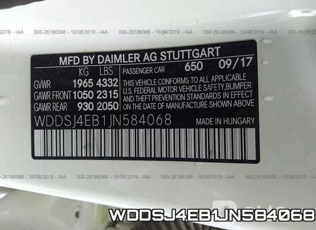 WDDSJ4EB1JN584068 фото 10
