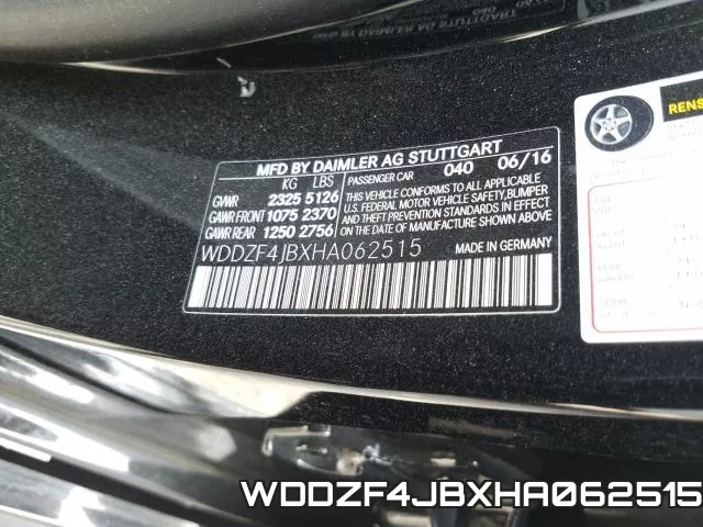 WDDZF4JBXHA062515 фото 2