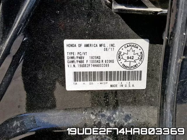 19UDE2F74HA803369 фото 2