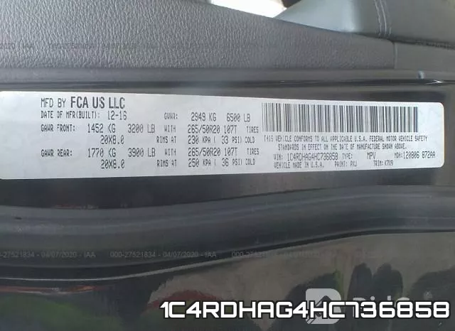1C4RDHAG4HC736858 фото 10