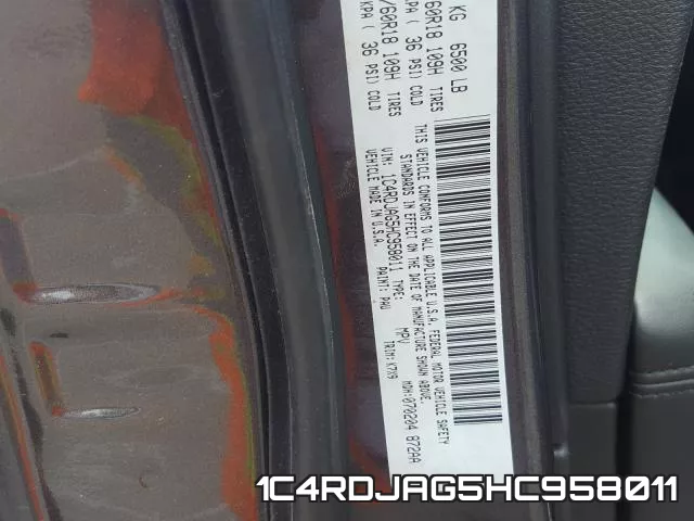 1C4RDJAG5HC958011 фото 2