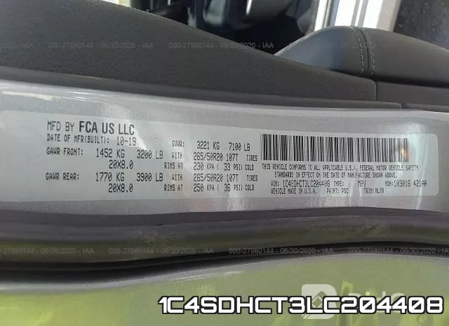1C4SDHCT3LC204408 фото 10