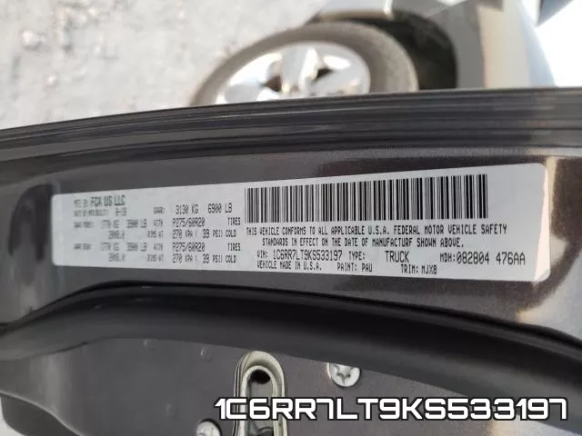 1C6RR7LT9KS533197 фото 2