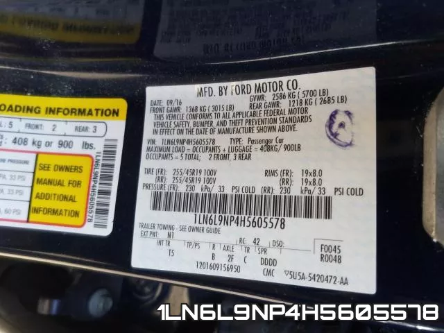 1LN6L9NP4H5605578 фото 2