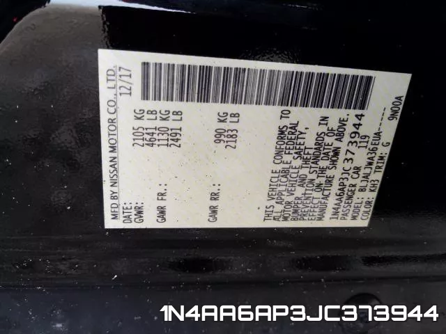 1N4AA6AP3JC373944 фото 2