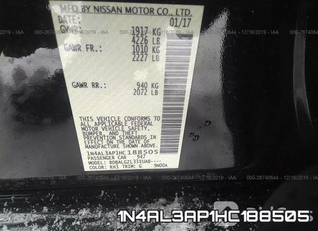 1N4AL3AP1HC188505 фото 10