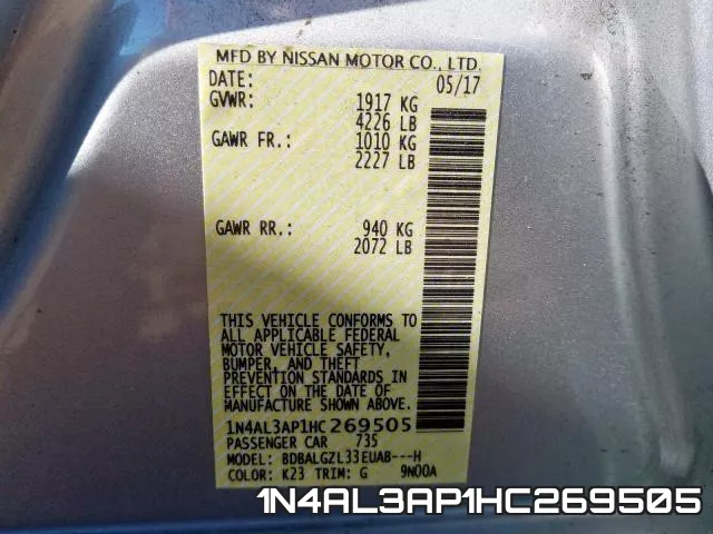 1N4AL3AP1HC269505 фото 2