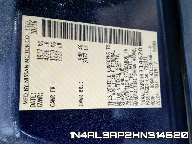 1N4AL3AP2HN314620 фото 2