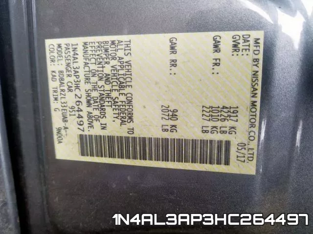1N4AL3AP3HC264497 фото 2