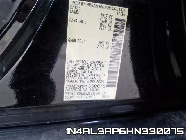 1N4AL3AP6HN330075 фото 2