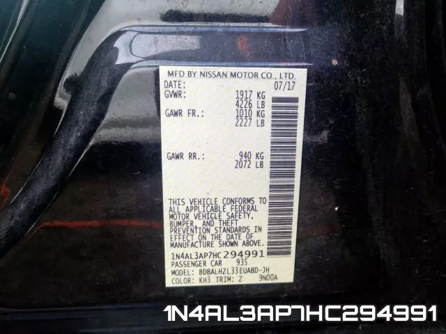 1N4AL3AP7HC294991 фото 2
