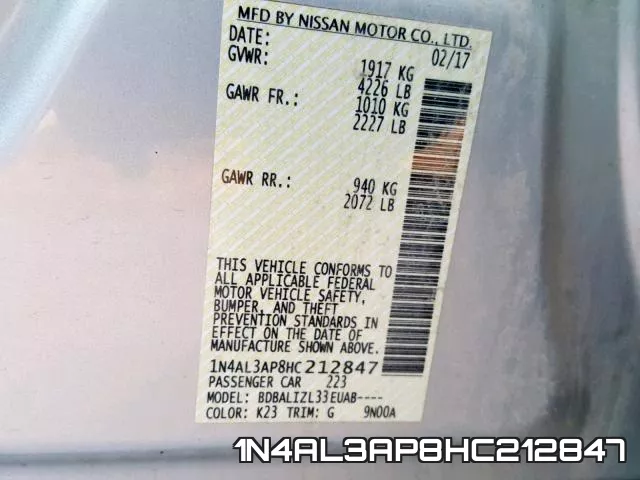 1N4AL3AP8HC212847 фото 2