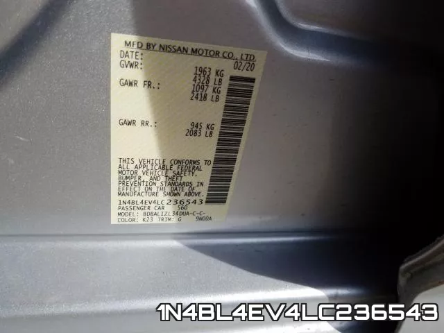 1N4BL4EV4LC236543 фото 2
