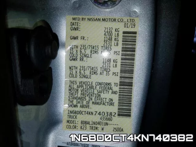 1N6BD0CT4KN740382 фото 2