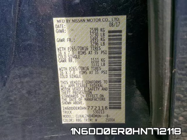 1N6DD0ER0HN772118 фото 2