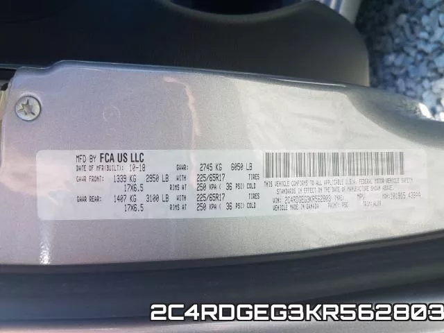 2C4RDGEG3KR562803 фото 2
