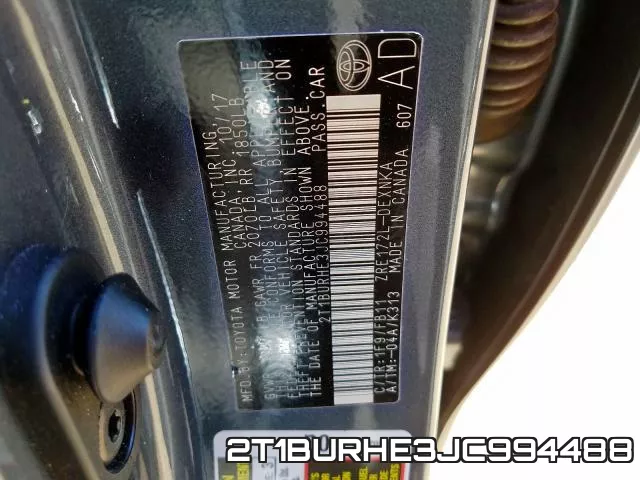 2T1BURHE3JC994488 фото 2