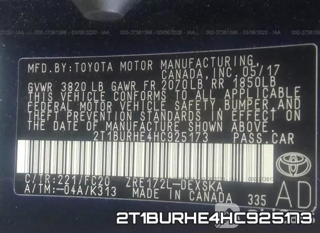2T1BURHE4HC925173 фото 10