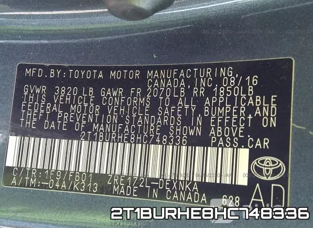 2T1BURHE8HC748336 фото 9