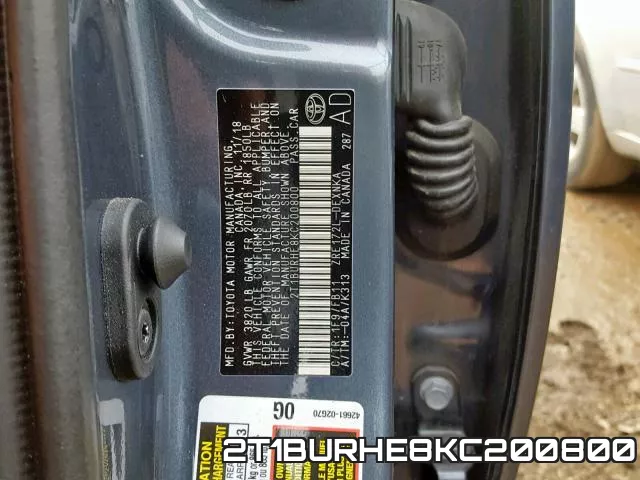 2T1BURHE8KC200800 фото 2