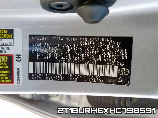 2T1BURHEXHC798591 фото 2