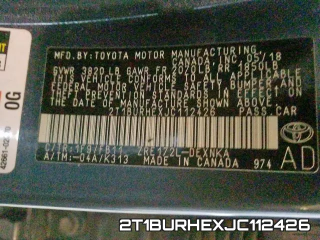2T1BURHEXJC112426 фото 2