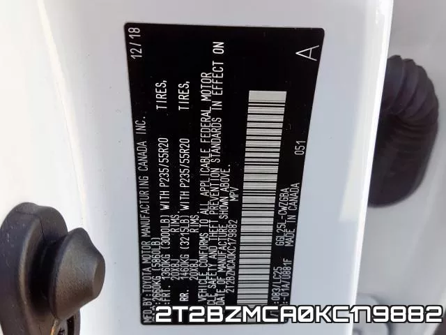 2T2BZMCA0KC179882 фото 2