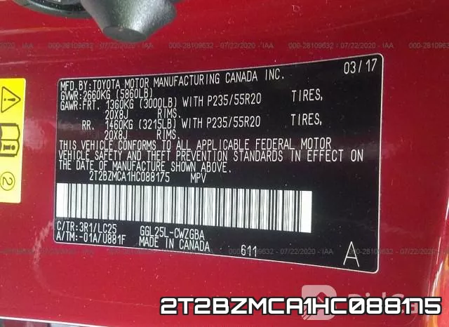2T2BZMCA1HC088175 фото 10