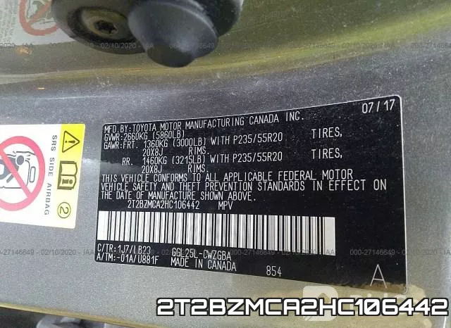 2T2BZMCA2HC106442 фото 10