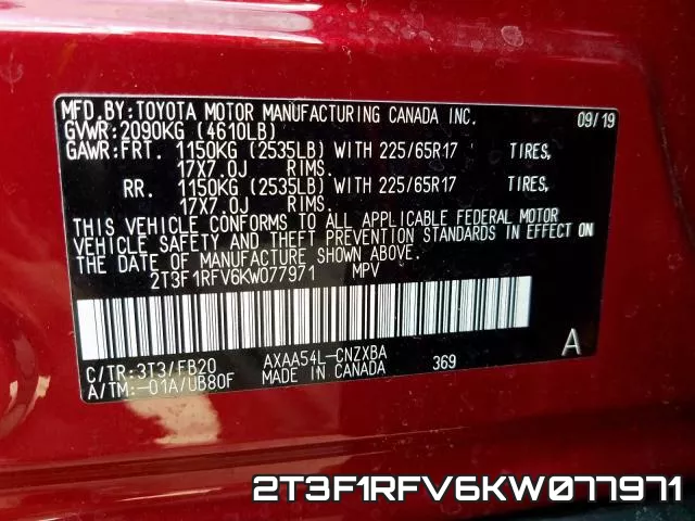 2T3F1RFV6KW077971 фото 2