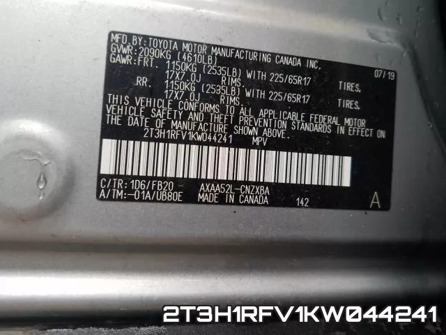 2T3H1RFV1KW044241 фото 2