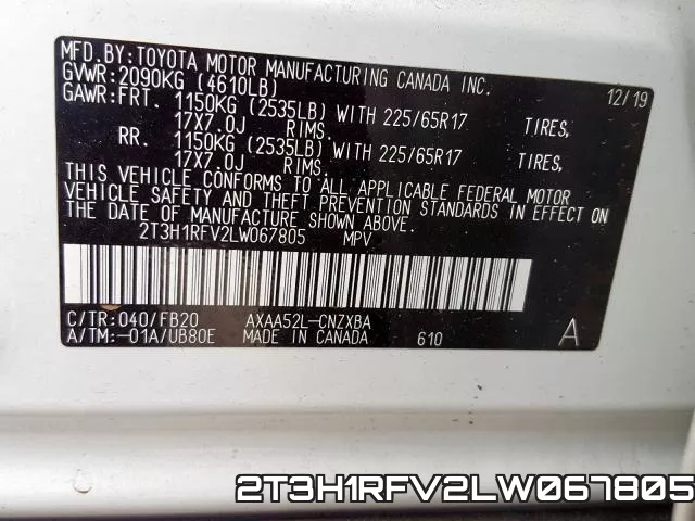 2T3H1RFV2LW067805 фото 2