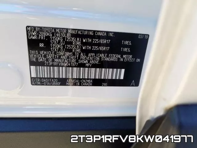 2T3P1RFV8KW041977 фото 2