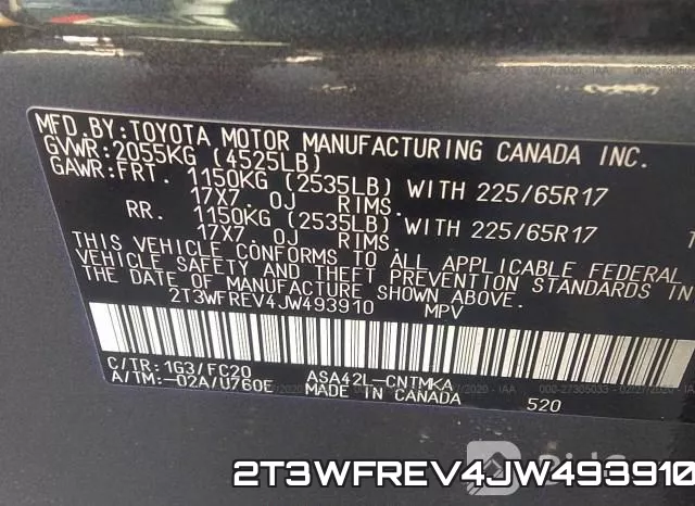 2T3WFREV4JW493910 фото 10